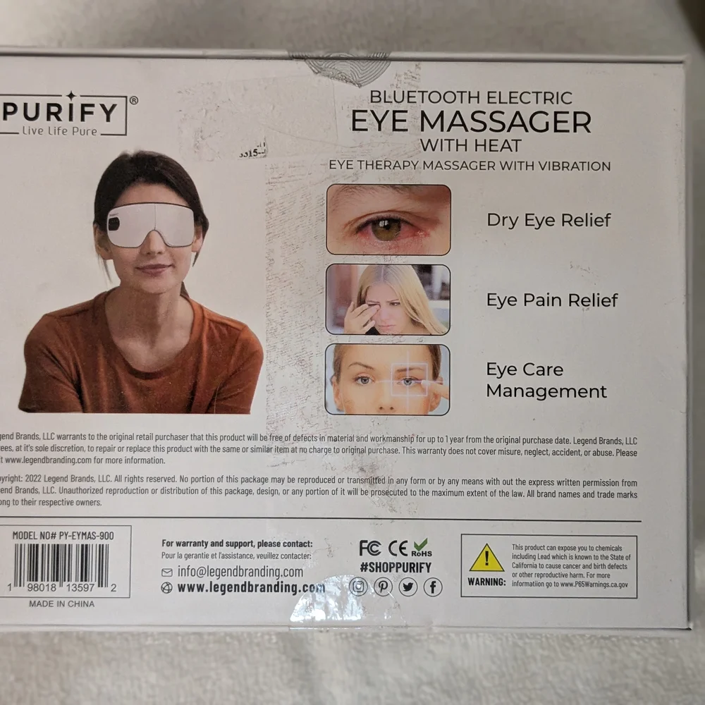Bluetooth Electric Eye Massager - White